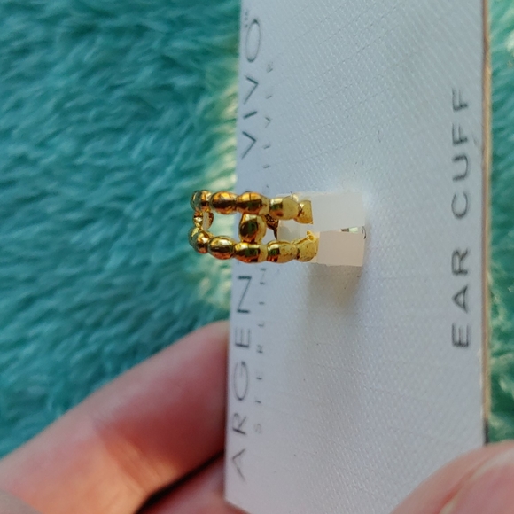 Argento vivo sterling gold ear cuff - Picture 5 of 7